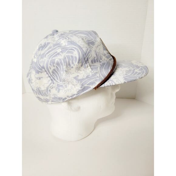 Quiksilver Hat Cap Blue White Wave Pattern Rope Detail Snapback OSFM Surf Skate - Picture 4 of 7